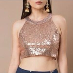 Rose Gold Sequin Crop Top
